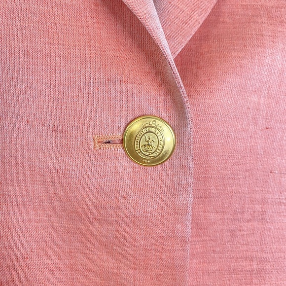 CLASSIC LUXURY VINTAGE WINDSOR BLAZER FLAX SILK CORAL SIZE EURO 40 - Picture 14 of 17